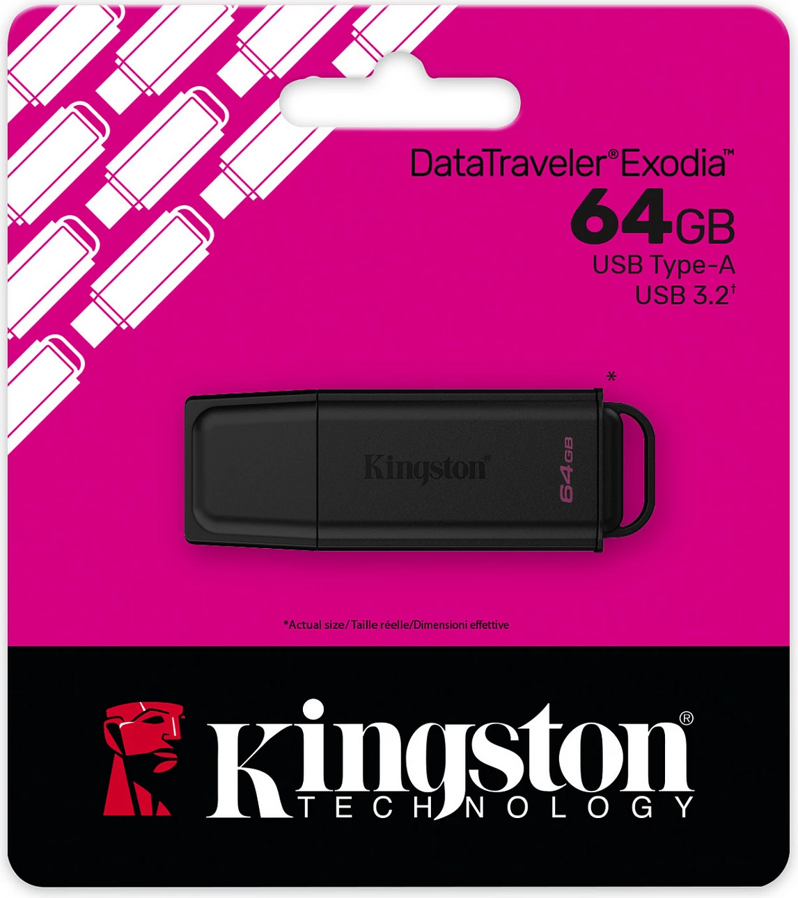 USB stick Kingston 64GB, USB 3.2 Gen 1, e zezë