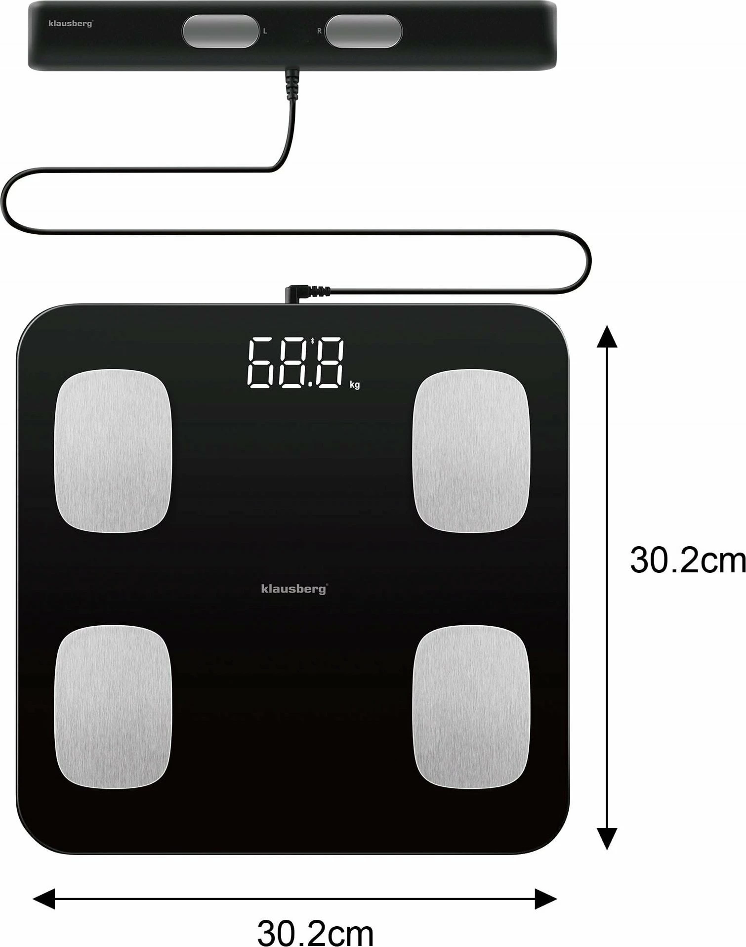 Peshore banjo Klausberg KB-7852 smart me Bluetooth, analizë përbërje trupi, 180 kg, e zezë