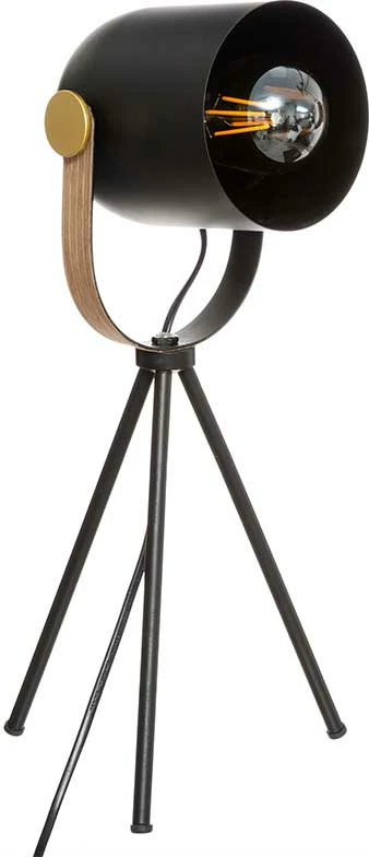 Llambë tavoline Ε27, e zezë-ari, 18x16x45cm