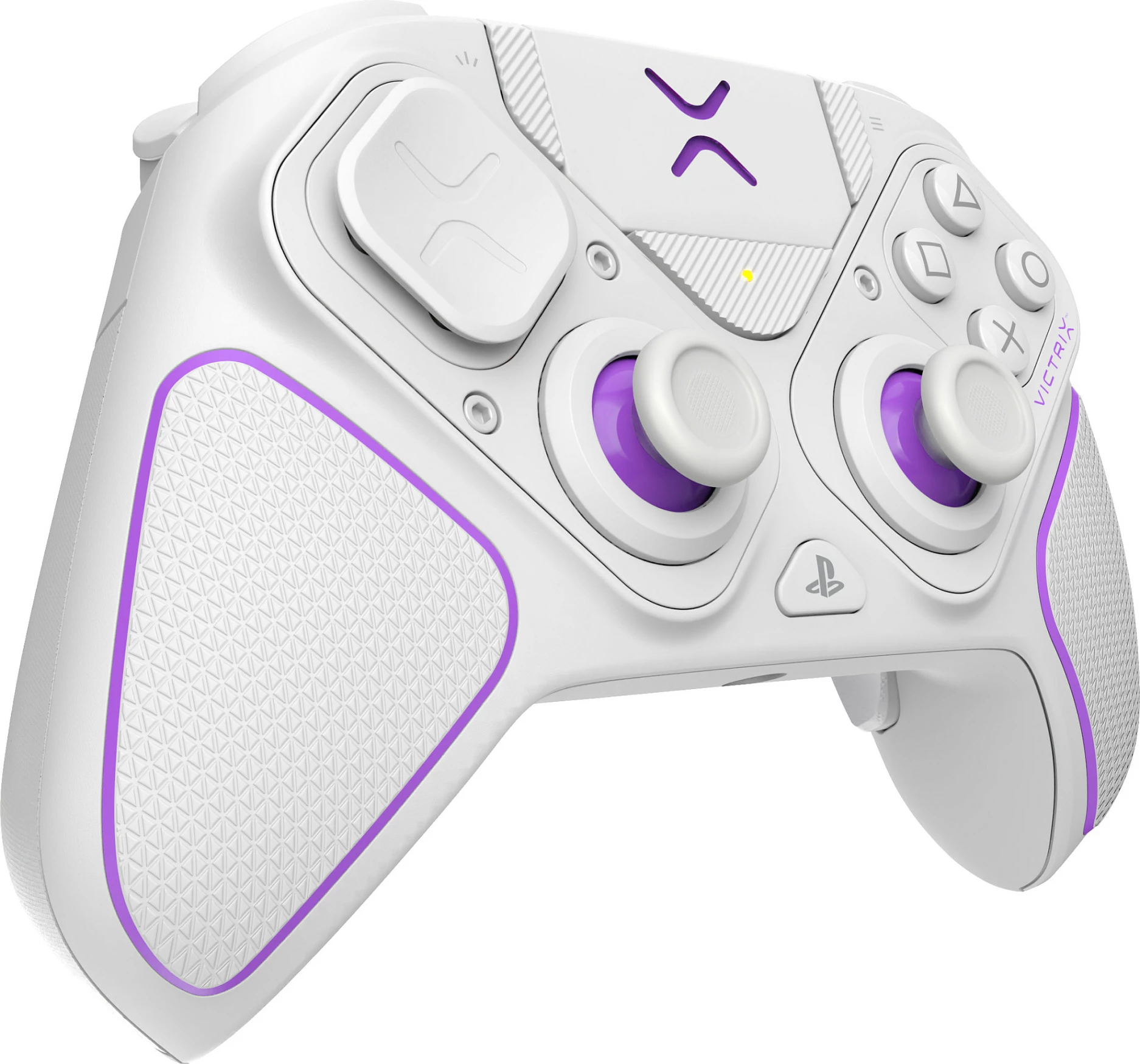 Kontroller lojërash PDP Victrix Pro BFG Wireless, për PS5/PS4 & PC, USB-C, bardhë/vjollcë
