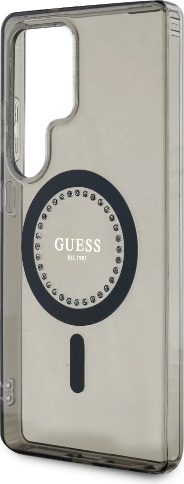 Mbështjellës Guess për Samsung Galaxy S25 Ultra, MagSafe, i zi, me rhinestones