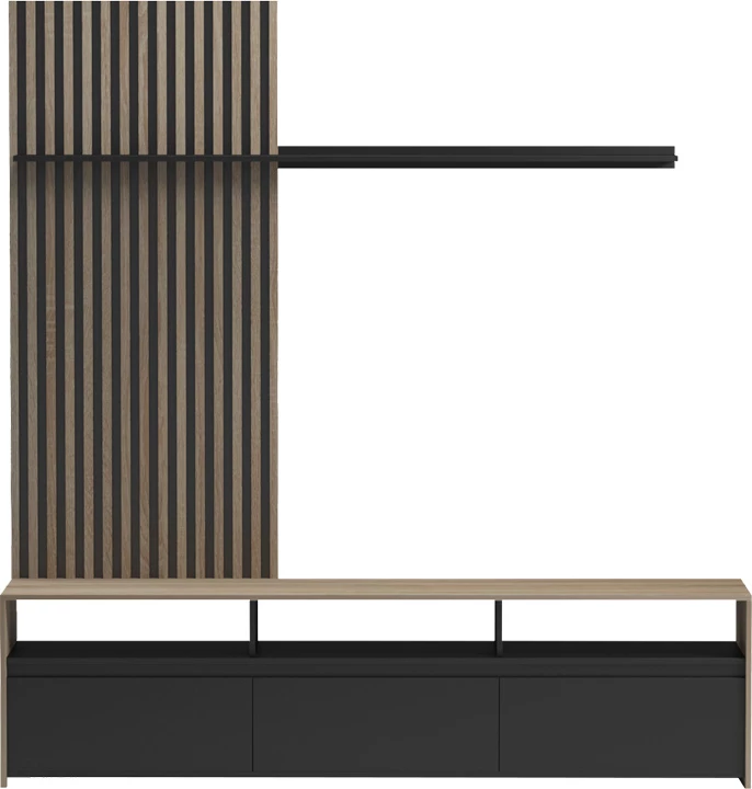 Set salloni Delfina, ngjyrë sonoma dhe e zezë, 190x40x199.5cm