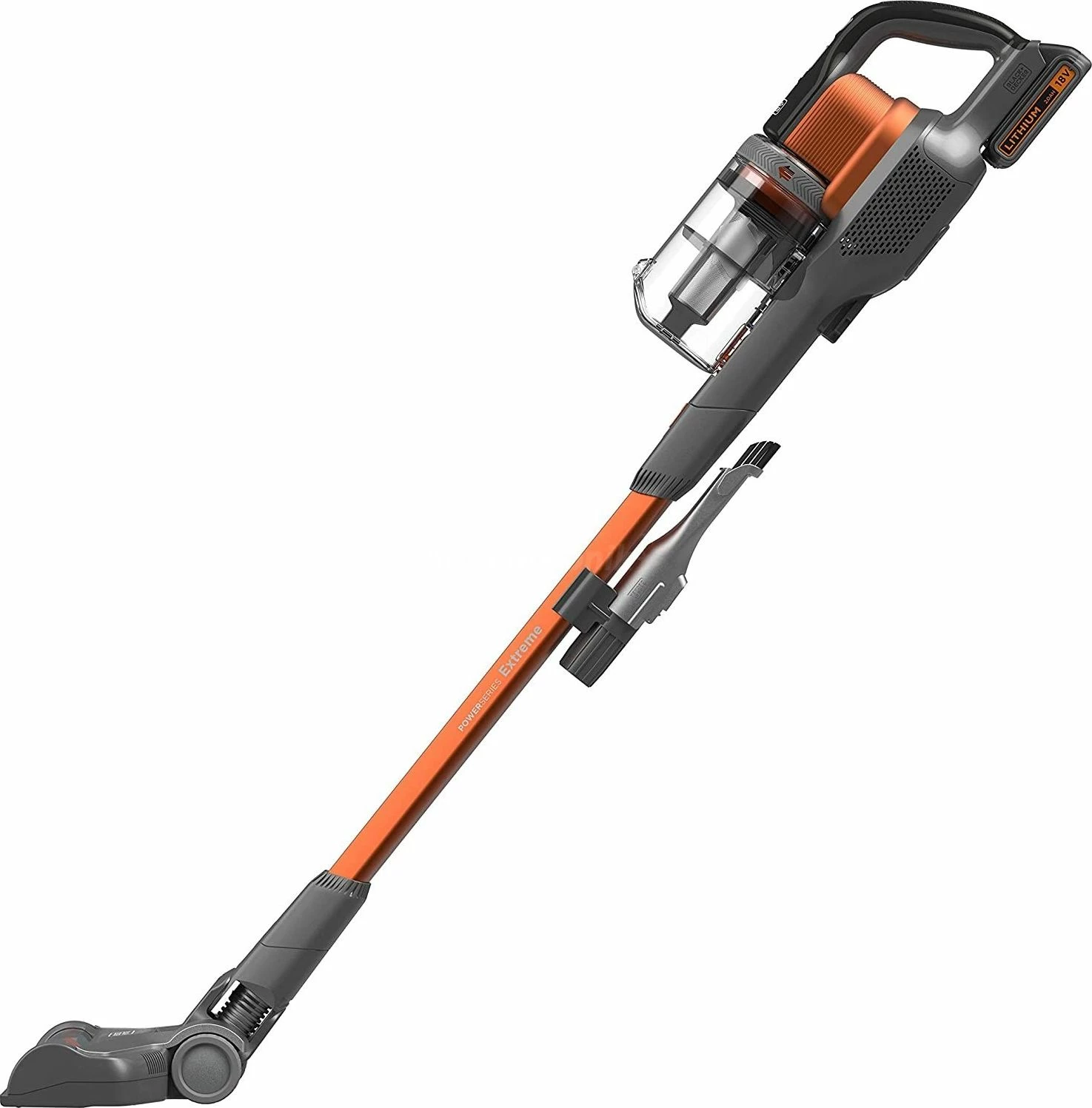 Fshesë me korrent pa kabllo Black+Decker PowerSeries Extreme BHFEV182C-QW 18V 0.65L 55min, portokalli