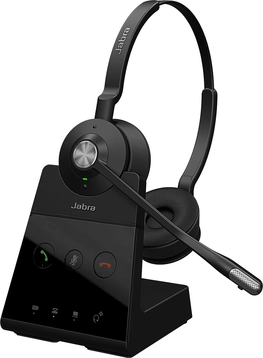 Kufje Jabra Engage 65 SE Stereo, wireless DECT, me bazë, Microsoft Teams, të zeza
