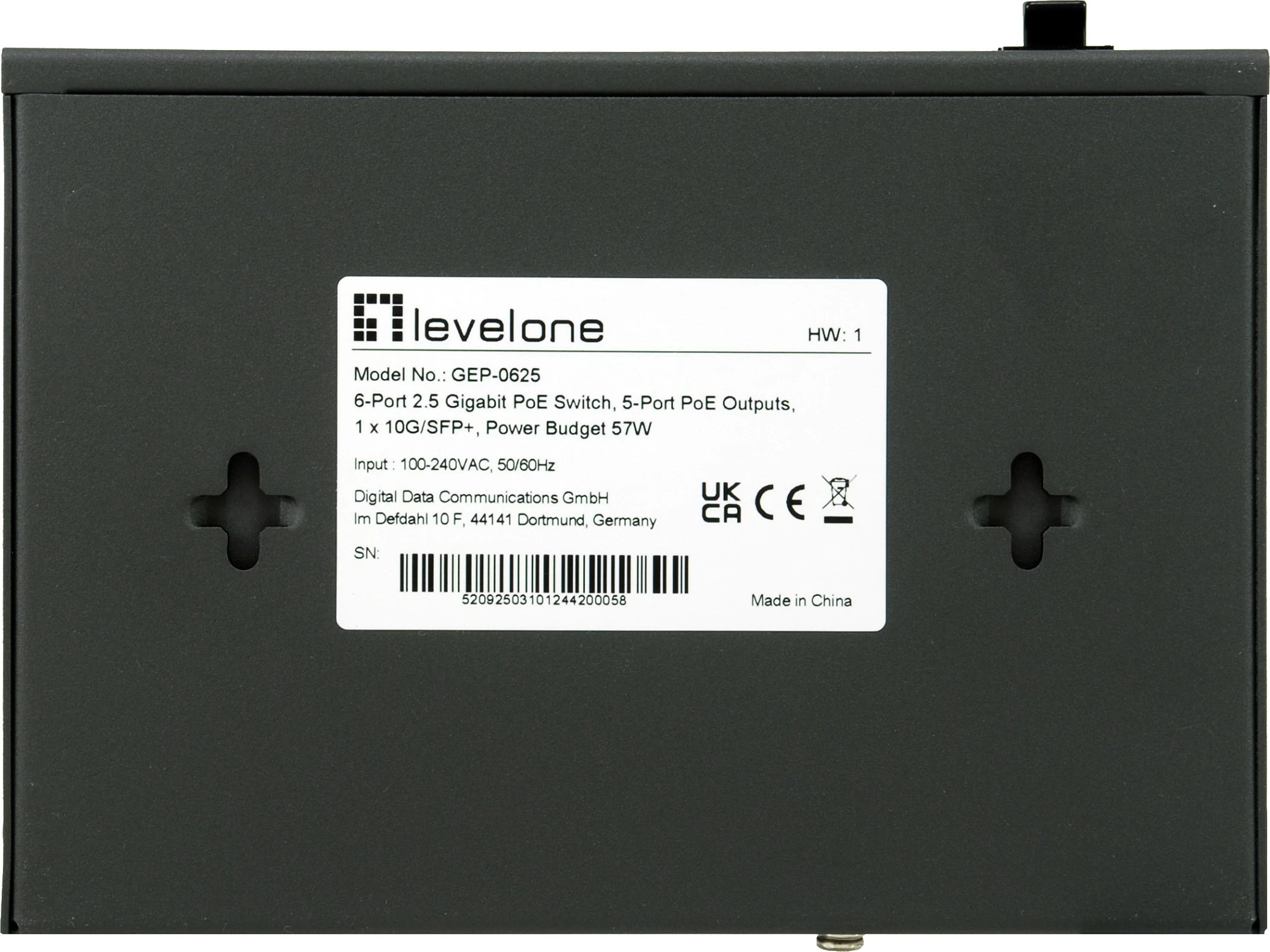 Switch LevelOne GEP-0625, 6-port 2.5G PoE, 10G SFP+, fanless, i zi