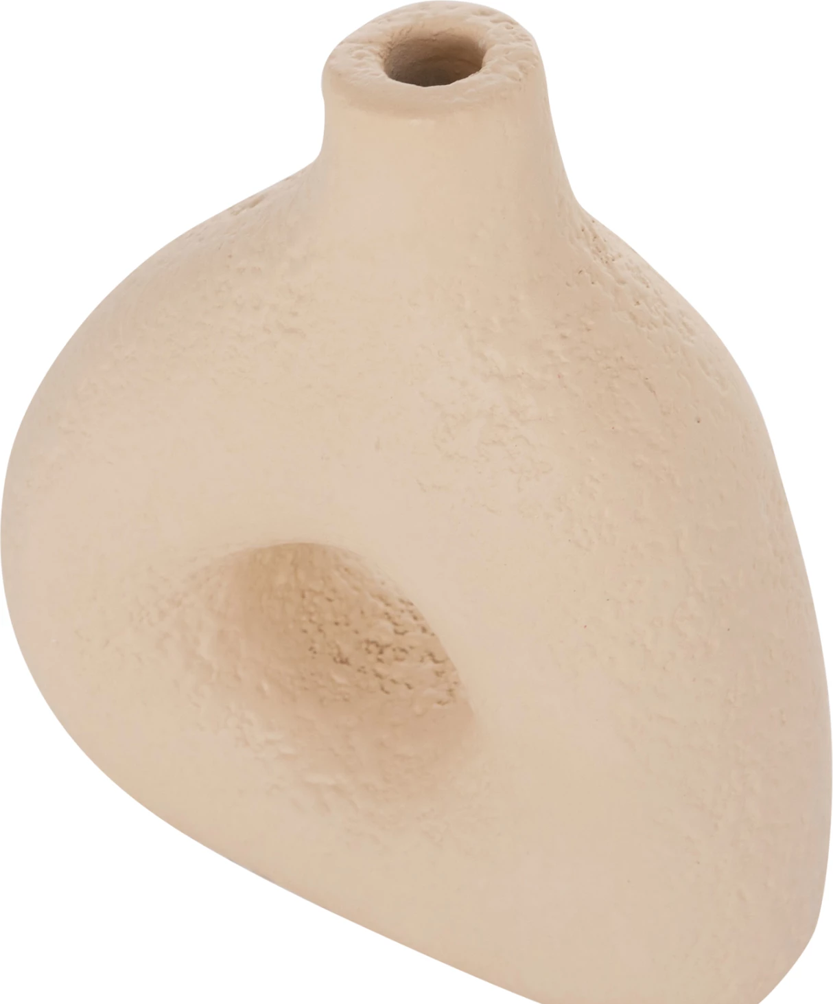 Vazo dekorative tavoline, terrakotë, ngjyrë krem e bardhë, DECANT FH4667.02M, 17x6.5x20cm
