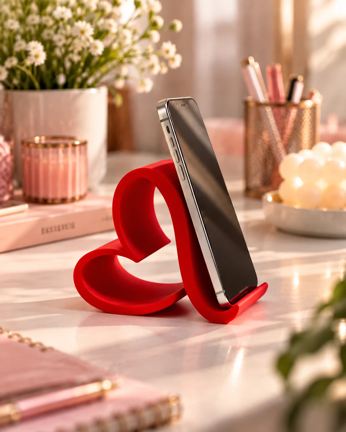 Mbajtëse 3D për Telefon – Formë Zemre
