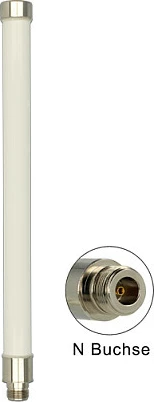 Antenë WiFi DeLOCK 89440, omni 8 dBi, dual-band 2.4/5 GHz, N-type, outdoor, e bardhë/argjendtë