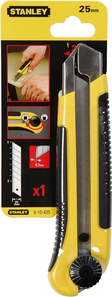 Thikë me teh të thyeshëm Stanley 0-10-425 25 mm, e verdhë/zezë, 1 teh