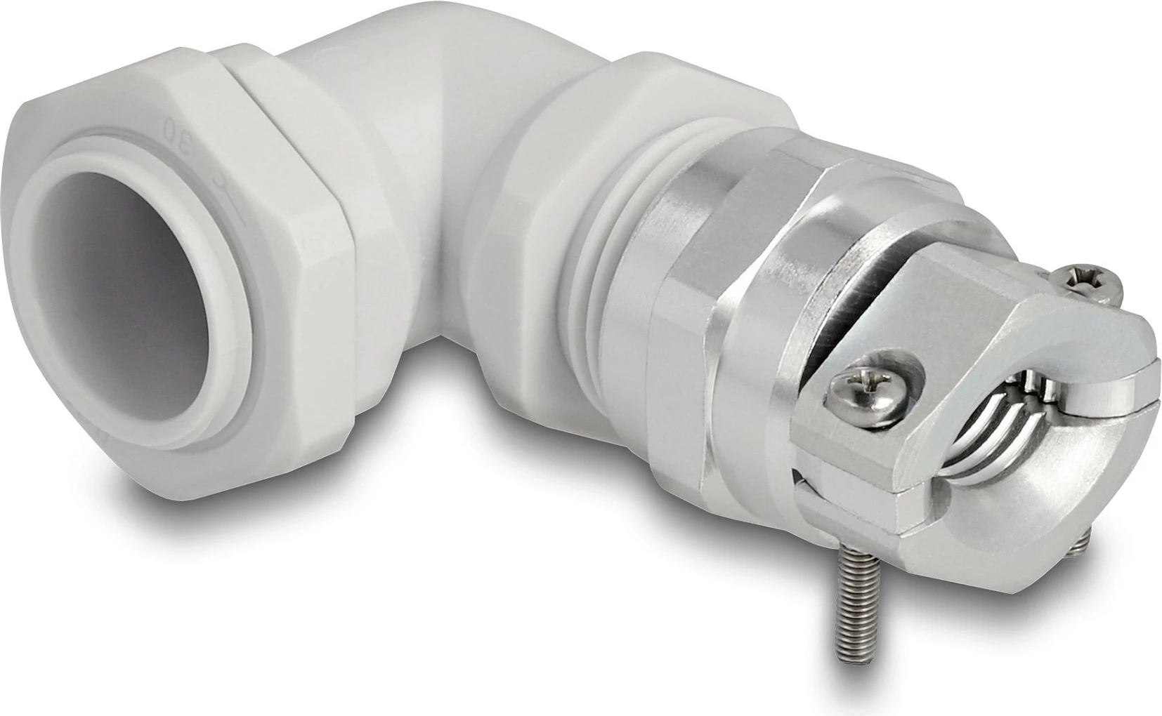 Glandë kablli DeLOCK PG16 90°, IP68, 10–14 mm, gri