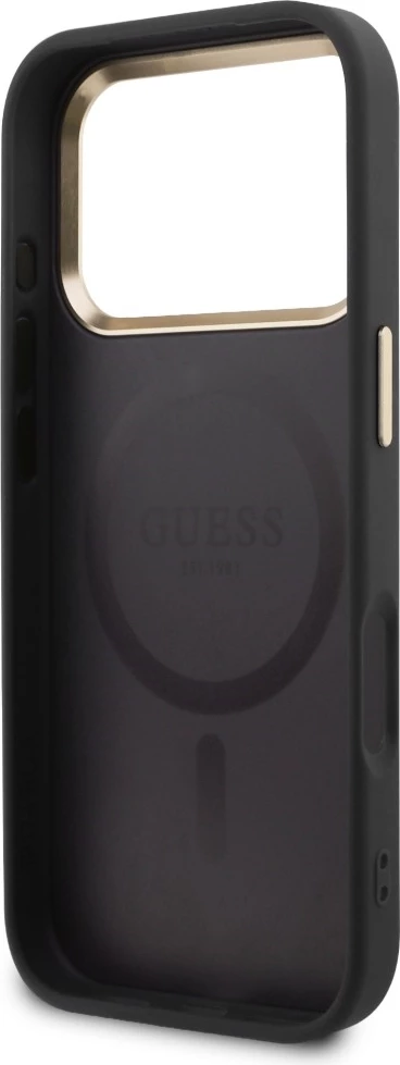 Mbështjellës Guess Perforated 4G MagSafe për iPhone 17 Pro Max, i zi