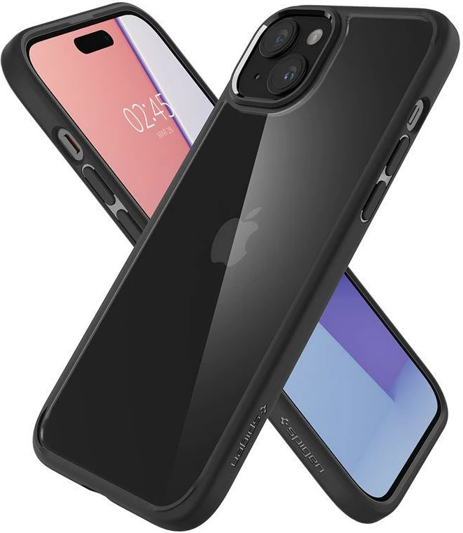 Mbështjellës Spigen Crystal Hybrid për iPhone 15 Plus, Transparent/Black