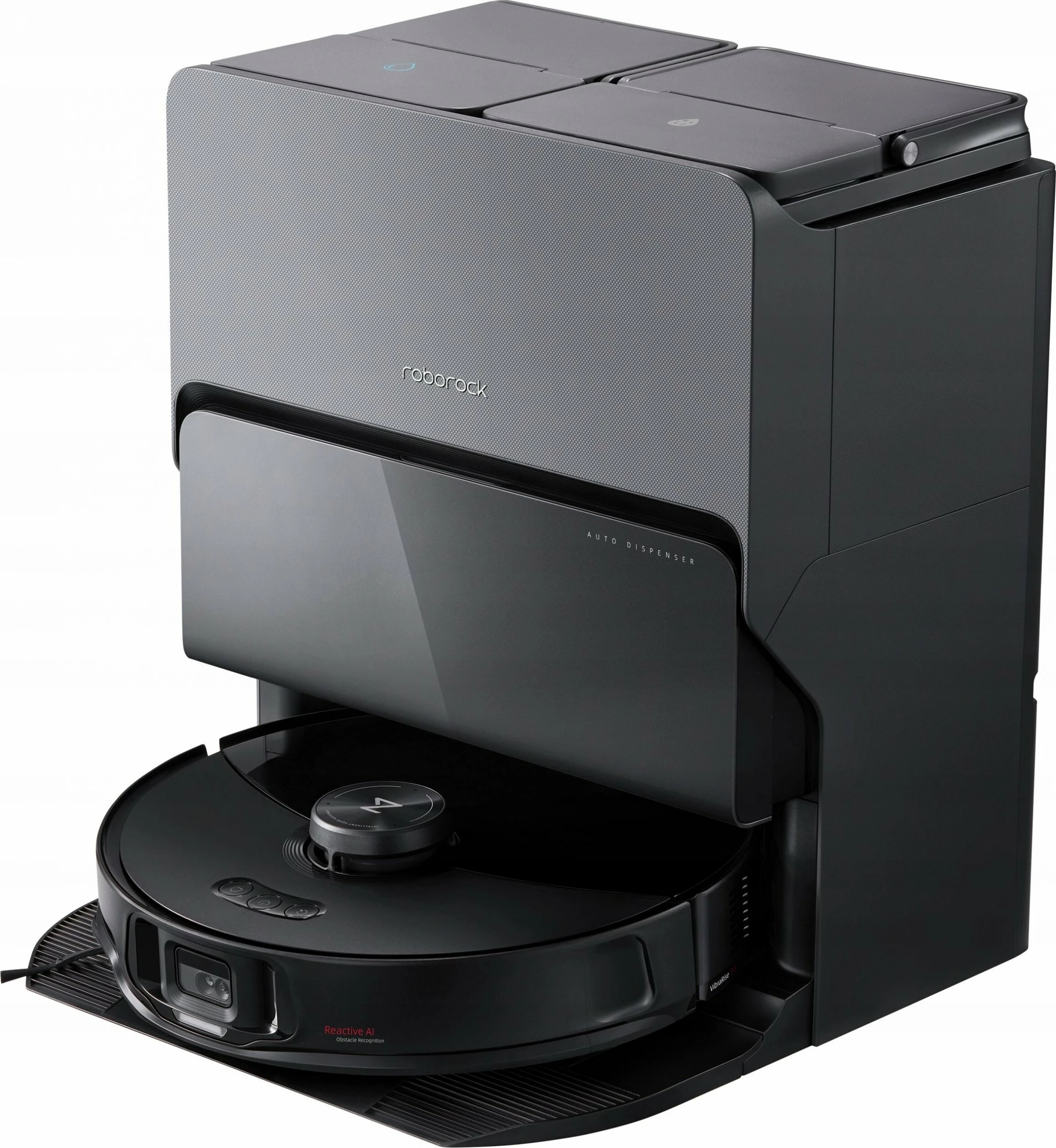 Robot pastrimi Roborock S8 MaxV Ultra 10000Pa me stacion zbrazjeje/larjeje, Wi‑Fi, funksion larjeje dyshemeje, i zi