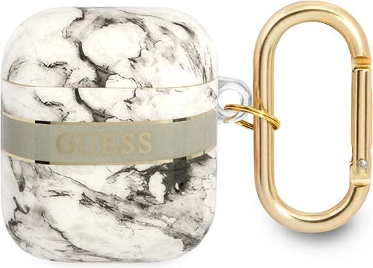 Mbështjellës Guess GUA2HCHMAG për AirPods 1/2, Marble Strap Collection, Gri