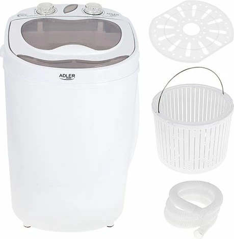 Makinë larëse mini Adler AD8055 me shtrydhje 3 kg, e bardhë