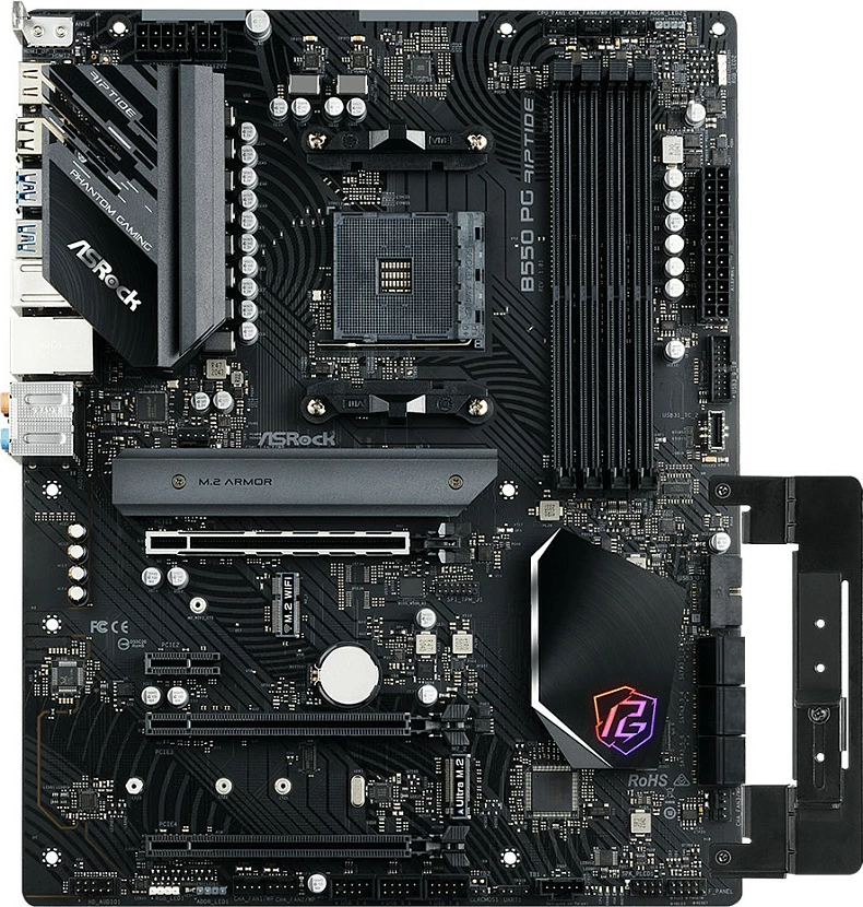 Pllakë amë ASRock B550 PG Riptide, ATX, për Ryzen, 128GB DDR4, Ethernet 2.5G