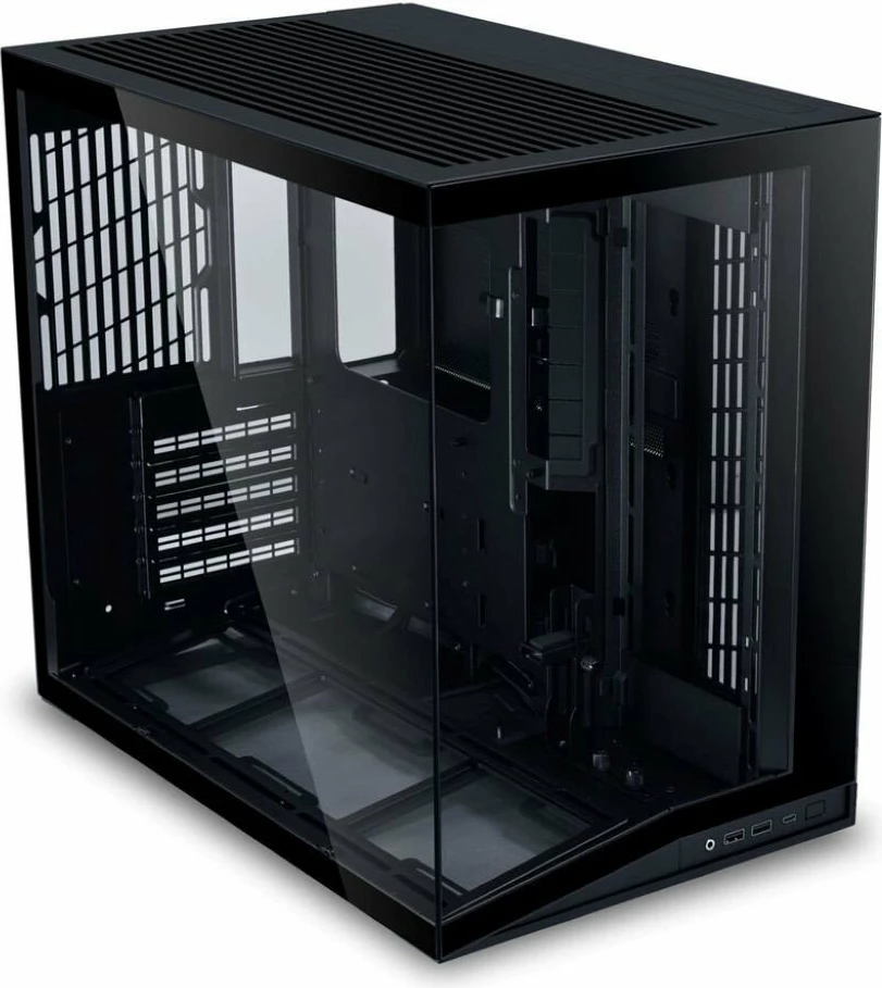 Kasë Lian Li O11 Dynamic Mini V2 Flow O11DMIV2FX, mini tower, tempered glass, ATX, USB-C, e zezë
