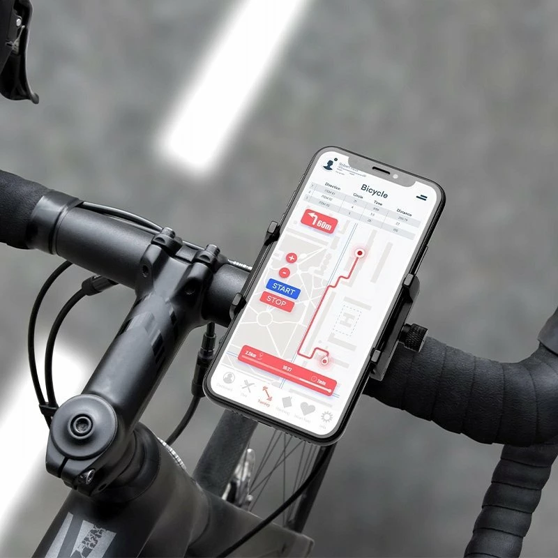 Mbajtës telefoni Fixed Fixed Bikee ALU për timon 18–31 mm, për 4–6.7", alumin me Anti-UV, i zi