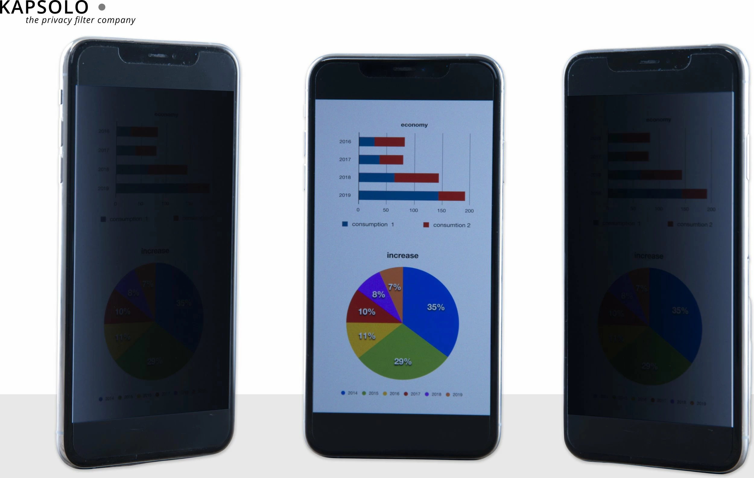 Folie privacy për ekran KAPSOLO HTC U12 Life 6\" (15.2 cm), 3H, 2-way adhesive