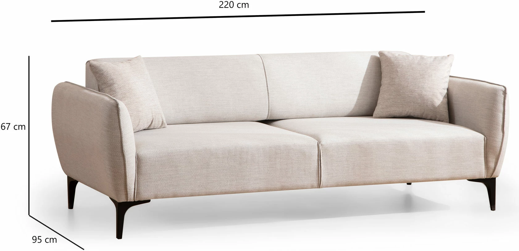 Divan treshe Atelier del Sofa, Belissimo, ngjyrë off white