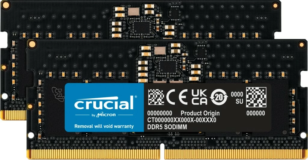RAM Memorje Crucial 5600 Kit 16GB (2x8GB) DDR5 SODIMM për laptop