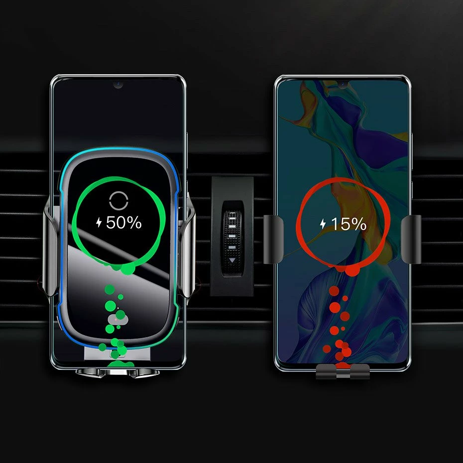 Mbajtës elektrik Baseus WXHW03-01 me karikim wireless Qi 15W, i zi