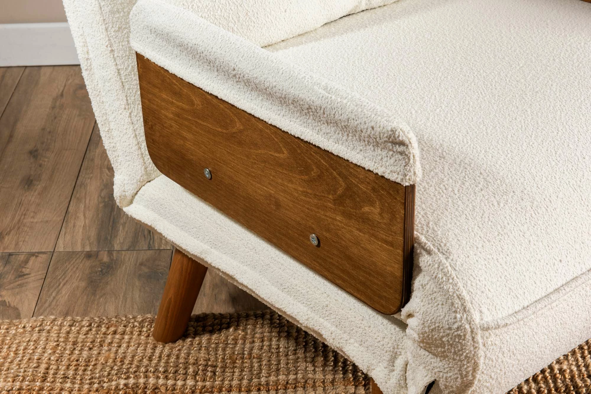 Krevat-karrige një vendës, Atelier del Sofa, Cosmo Single, material teddy, e bardhë