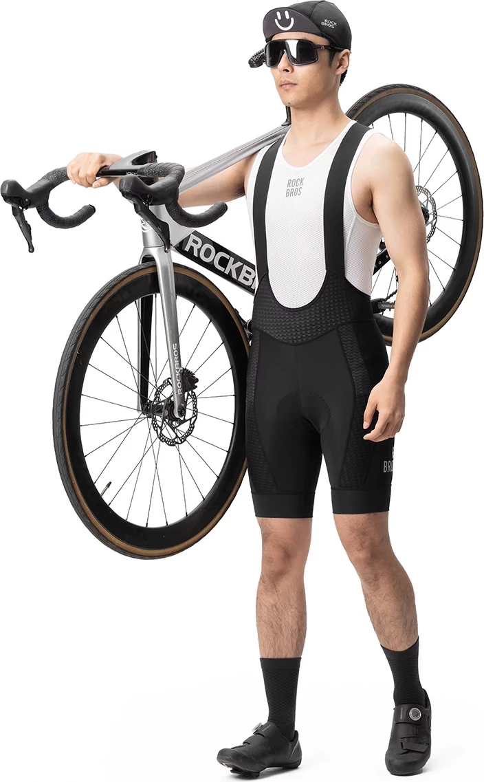 Brekë çiklizmi me bretela Rockbros YDDK009, me jastëk, madhësi L, set 1 copë, e zezë