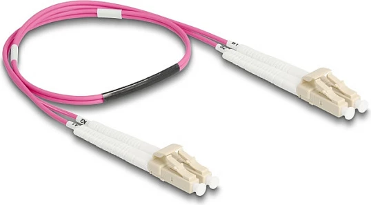 Kabllo optike DeLOCK LC-LC Duplex OM4, 0.5 m, vjollcë