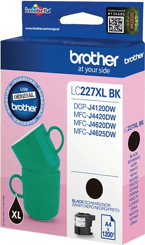 Kasetë bojë Brother LC227XLBK, 1200 faqe, e zezë