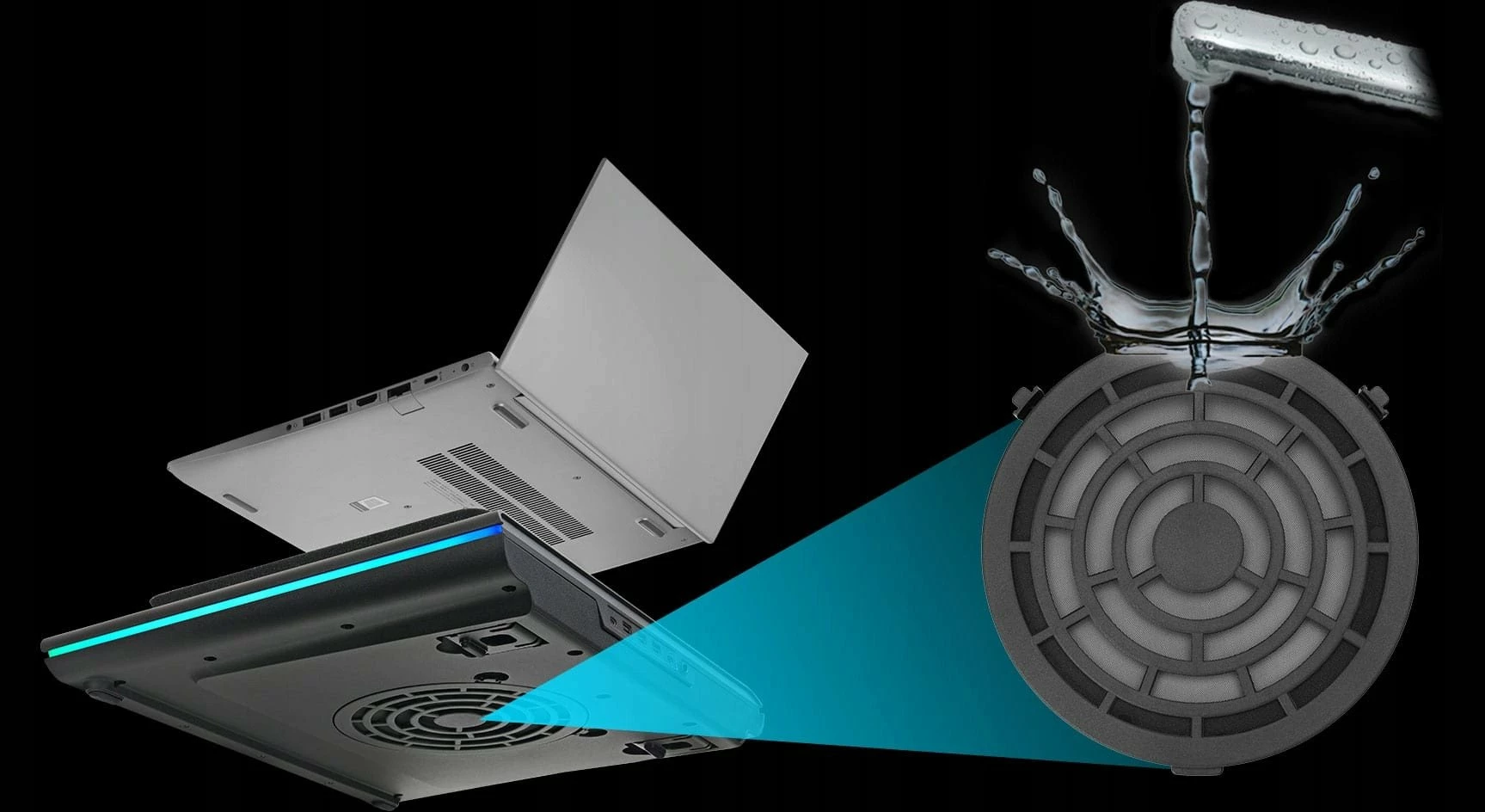 Pad ftohës për laptop Thermaltake Massive EXTREME CL-N023-PL12SW-A, 120mm cross-flow, deri 18\", RGB, USB, i zi