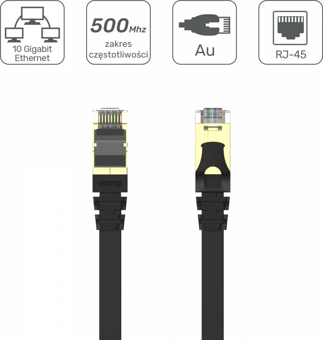 Kabllo rrjeti Unitek CAT 7, C1897BK-3M, 3m, flat, e zezë