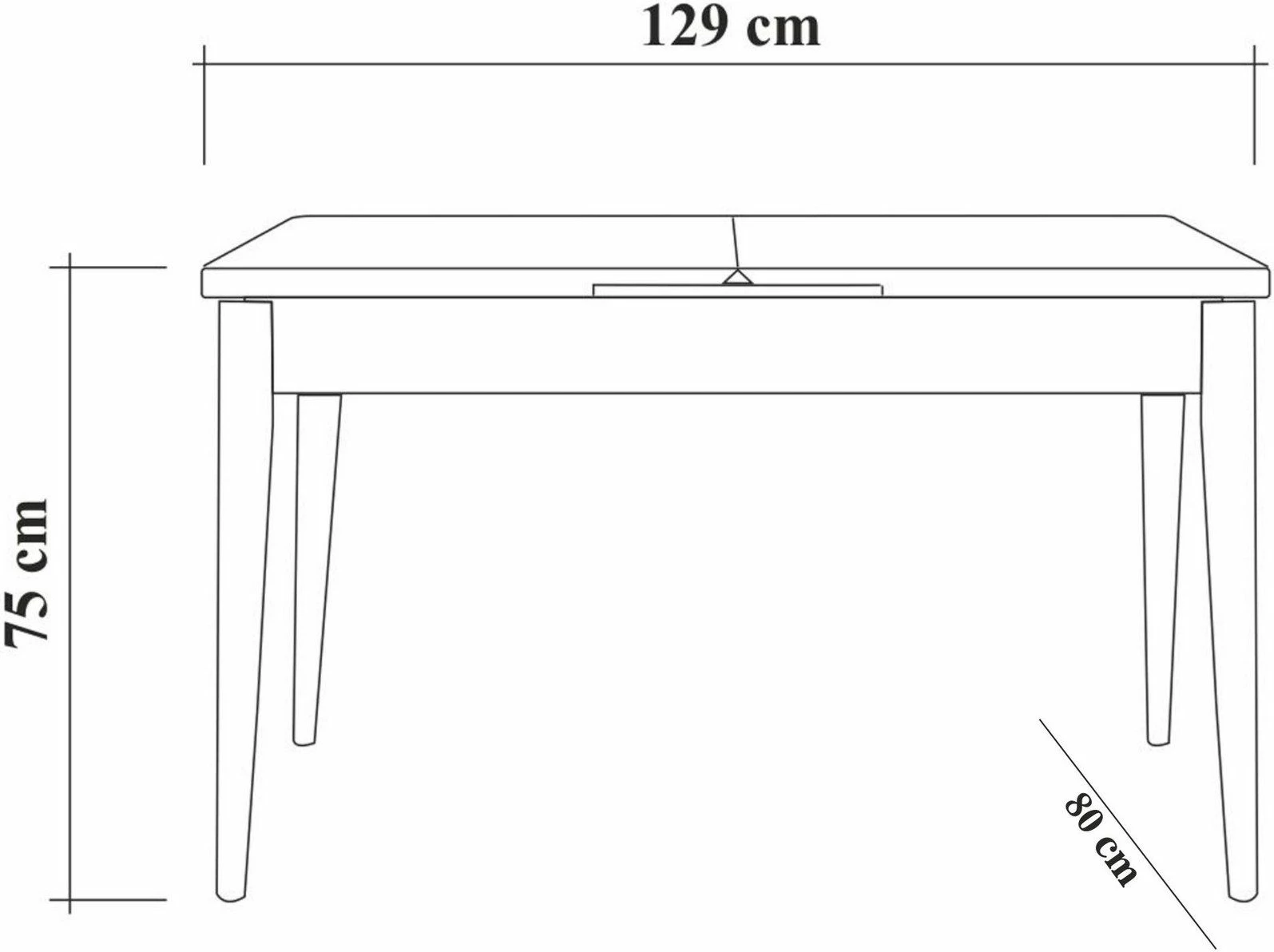 Tavolinë me karrige, zgjatshme, 5 pjesë, Skye Decor, Vina 0701 - 4, e bardhë, gri