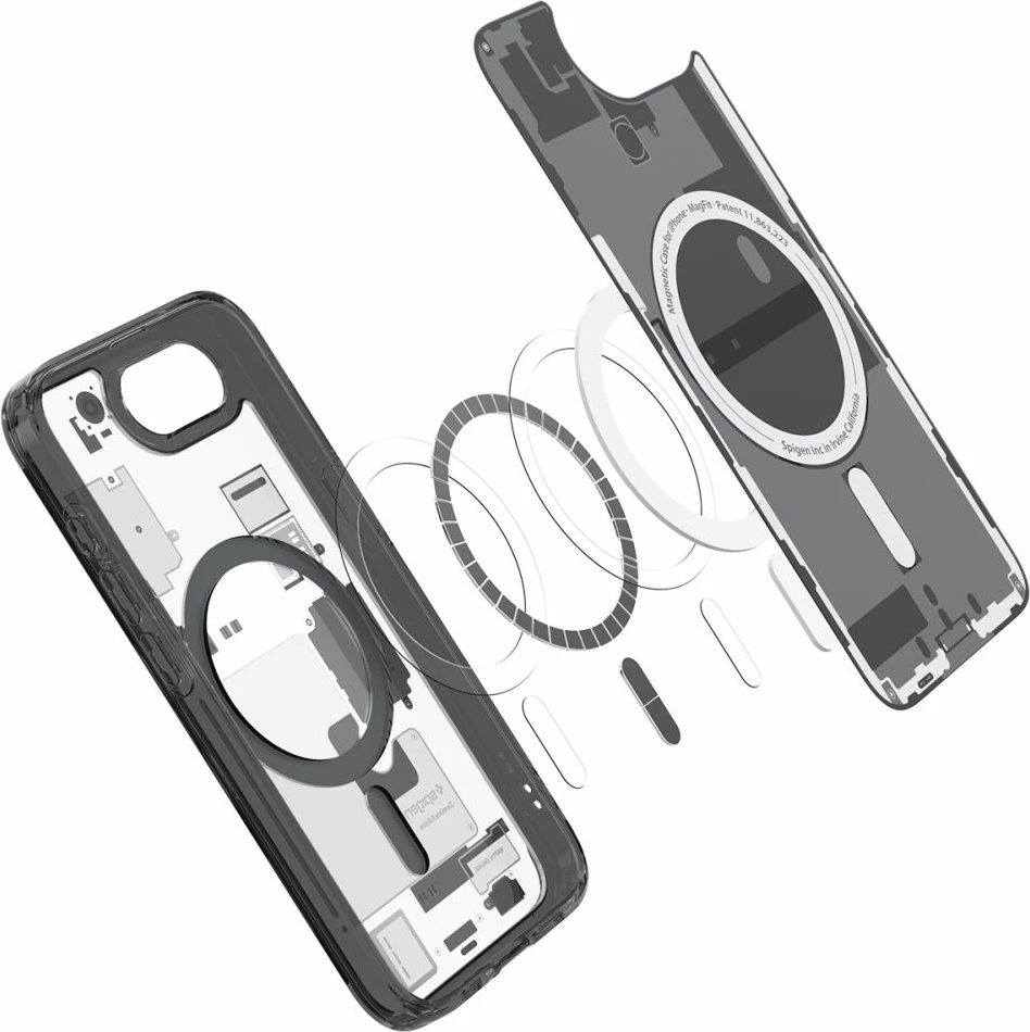 Mbështjellës, Spigen, Ultra Hybrid MagSafe Zero One për iPhone 16e, TPU+PC, MagSafe, Air Cushion, e zezë