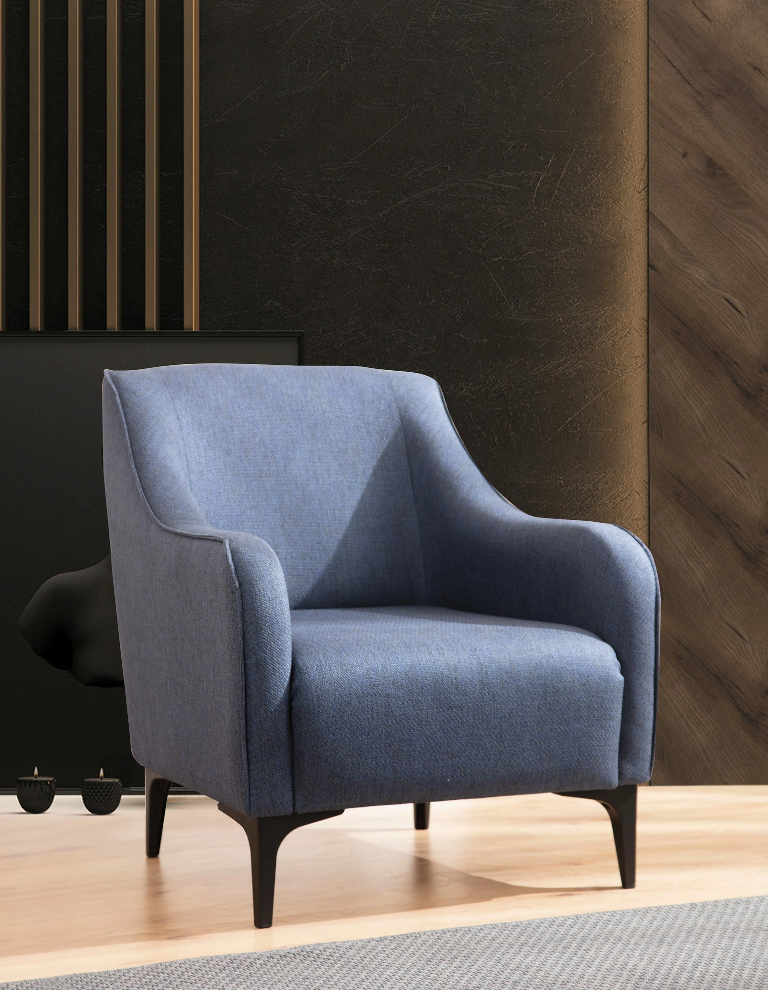 Karrige Wing Belissimo, ngjyrë kaltër, Atelier del Sofa