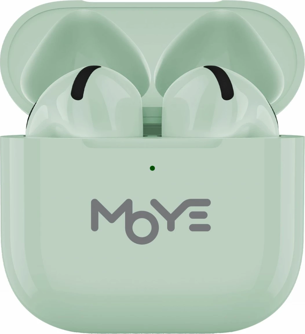 Kufje wireless MOYE Aurras 3 Lite, Bluetooth 5.4, deri 5 orë, USB-C, jeshile, set me kuti karikimi