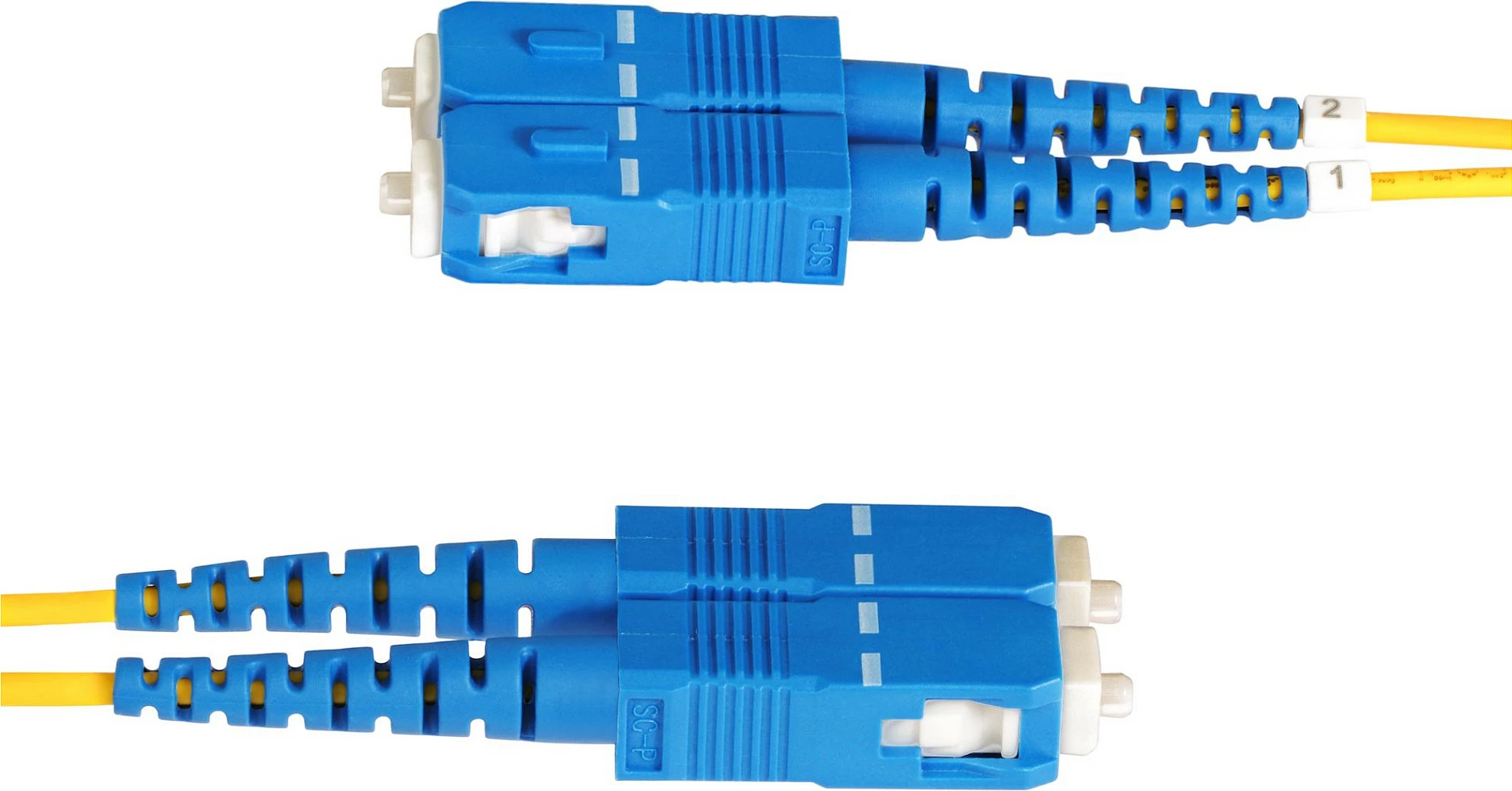 Kabllo fibër optike StarTech OS2 LC-SC UPC, Singlemode Duplex 2m, 10G, LSZH, e verdhë