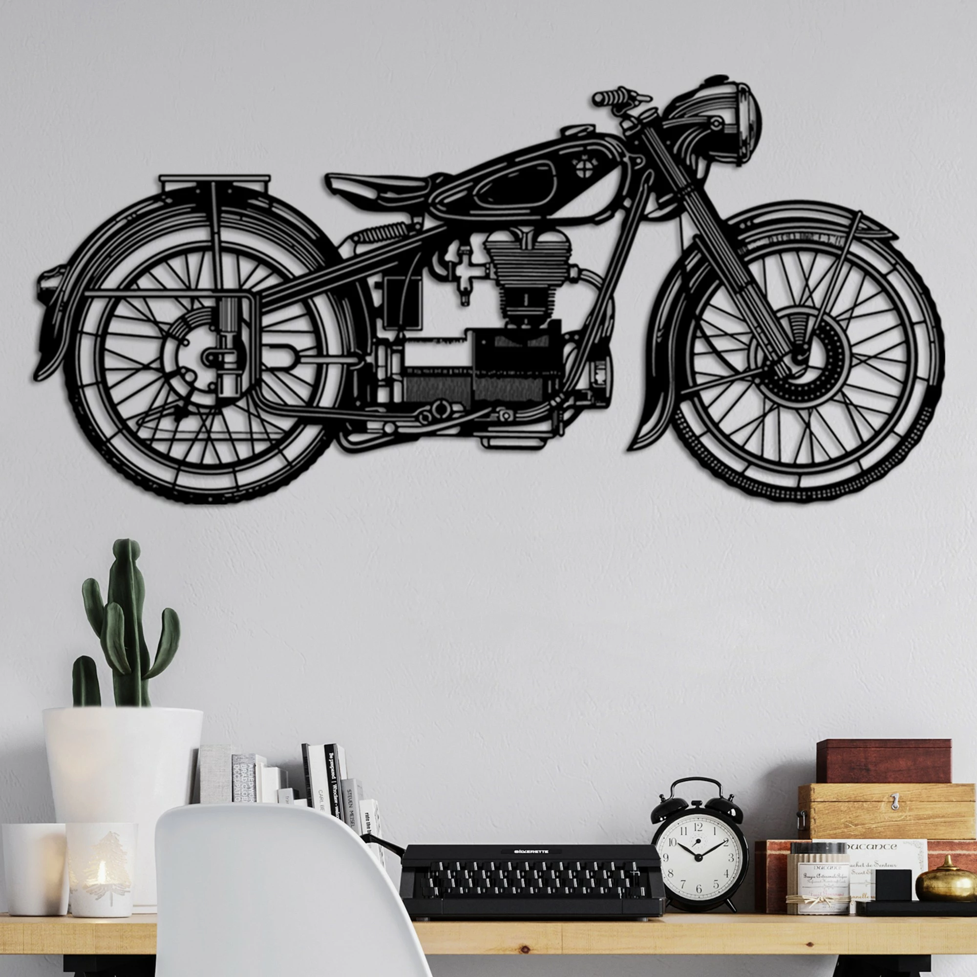 Aksesor dekorativ metalik për mur, Wallity Leeway-1, ngjyrë e zezë, 100x48cm