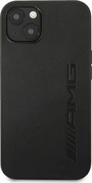 Mbështjellës Mercedes AMG Petronas F1 Team AMG AMHCP13SDOLBK për iPhone 13 mini 5.4", hardcase, lëkurë natyrale Hot Stamped, i zi