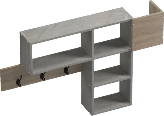 Raft muri Wenia, pamje sonoma dhe mermeri bezhë, 99.5x15x61cm