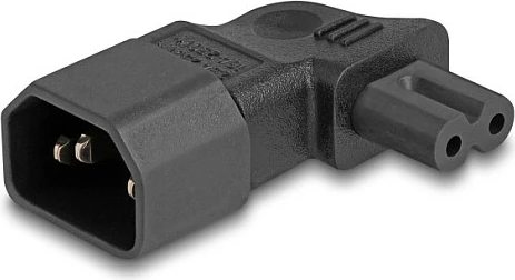 Adapter rryme DeLOCK IEC 60320 C14 në C7, 2.5A 250V, 90°, i zi