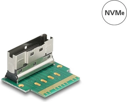 Adapter DeLOCK 64179, Slim SAS 8i SFF-8654 mashkull në SFF-8654, kënd 90°, për NVMe, Multicolour