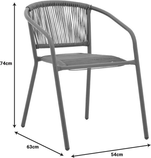 Tavolinë me karrige, ngjyrë antracit, metal-xham 70x70x70cm