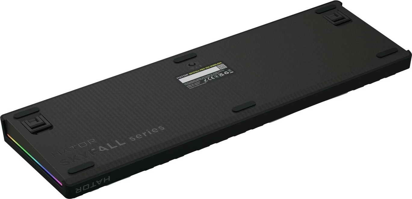 Tastierë mekanike Hator Skyfall 100 PRO, RGB, wireless/wired, full-size, gri-e zezë