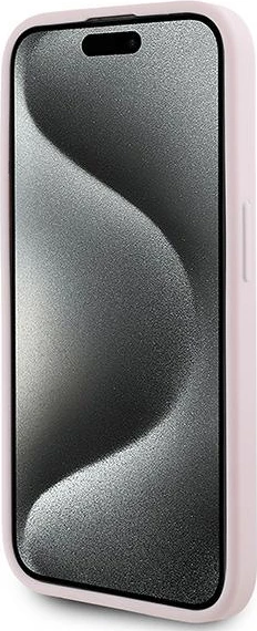 Mbështjellës Karl Lagerfeld Diagonal Quilted Script për iPhone 15 Pro Max, rozë