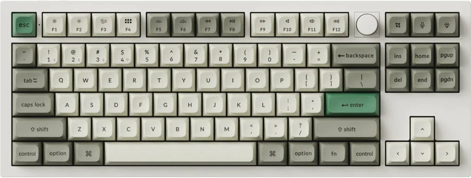 Tastierë mekanike Keychron Q3 Max QMK/VIA (Q3M-P4), Gateron Jupiter Yellow, TKL 80%, RGB, USB/Bluetooth/2.4GHz, e bardhë