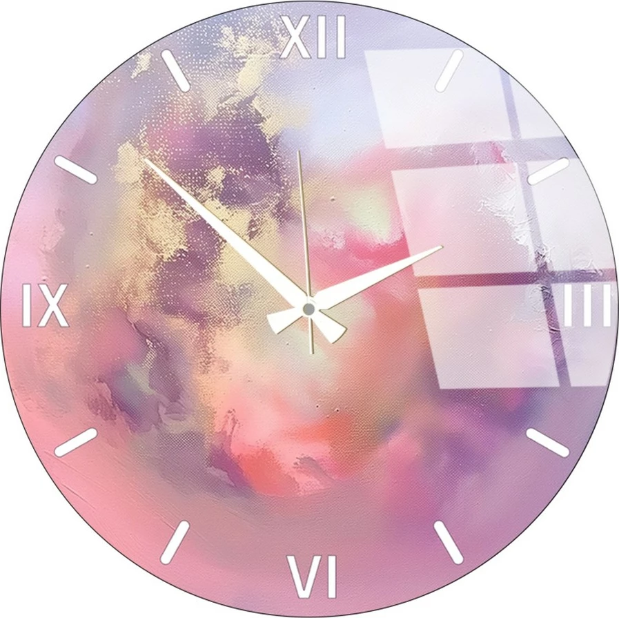 Orë muri dekorative prej xhami, Wallity, Huhu345, shumëngjyrëshe, 40x40cm