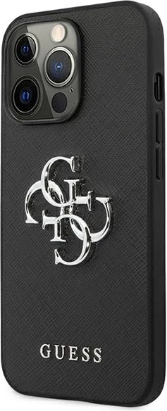 Mbështjellës Guess Saffiano 4G Big Metal Logo për iPhone 13 Pro / 13 6.1", i zi