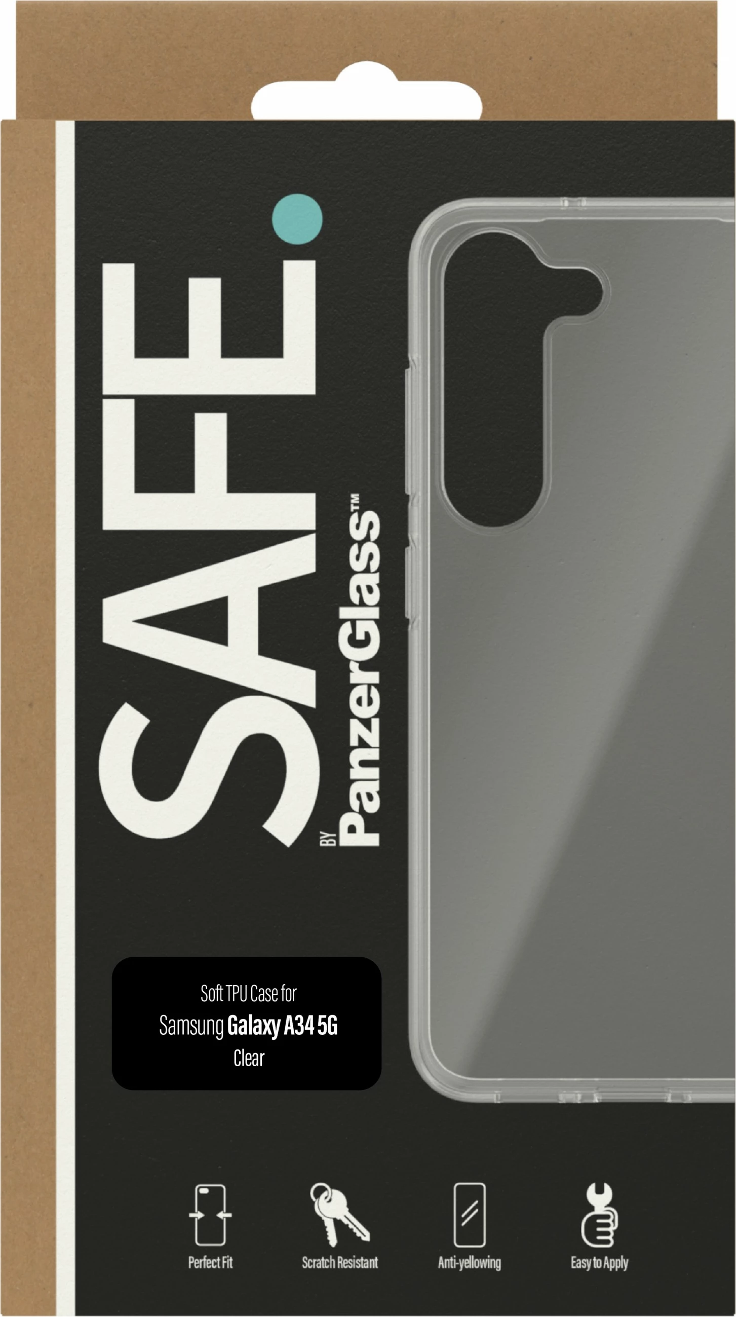 Mbështjellës PanzerGlass për Samsung Galaxy A34 5G, transparent