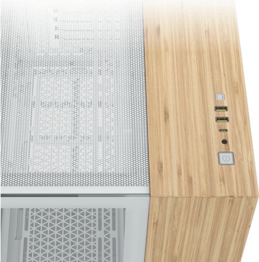 Kasë Corsair 2500X mATX, xham i temperuar, bardhë/bambu